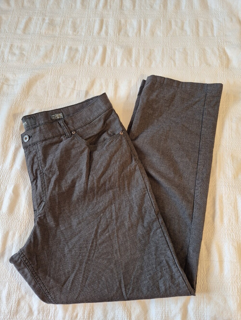 Brax men's 40 x 30 Cooper Regular fit micro grid chino pants dark gray VGUC